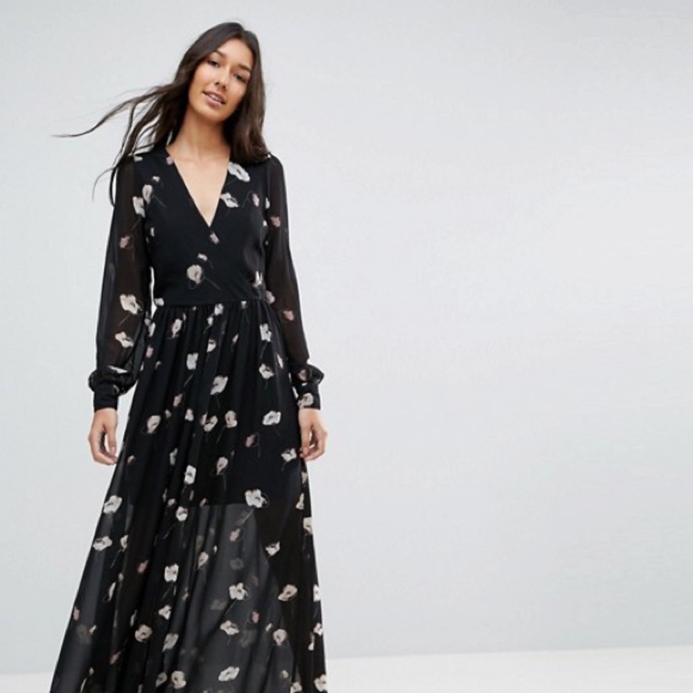 Vero Moda Mia Long Sleeve Maxi Dress